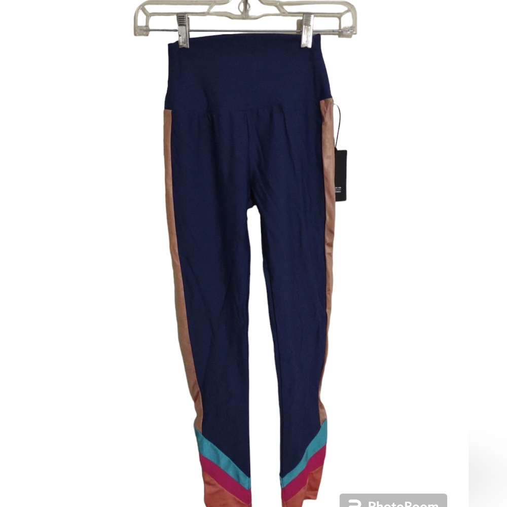 Lanston Sport Bold Active Leggings Size XS Athleisure Casual Gym Colorblock